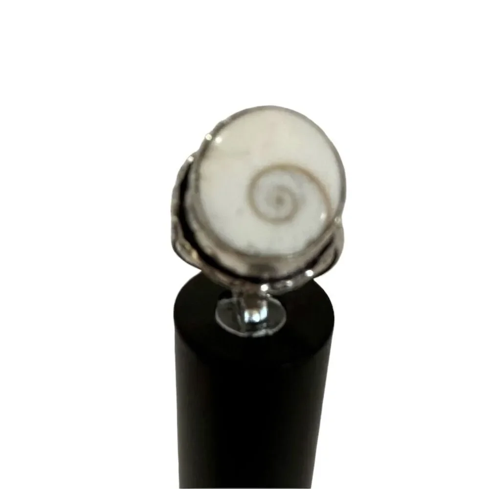 💕 Shiva Eye Sterling Silver overlay Ring Handmade Minimalist Victorian Style - Picture 2 of 6
